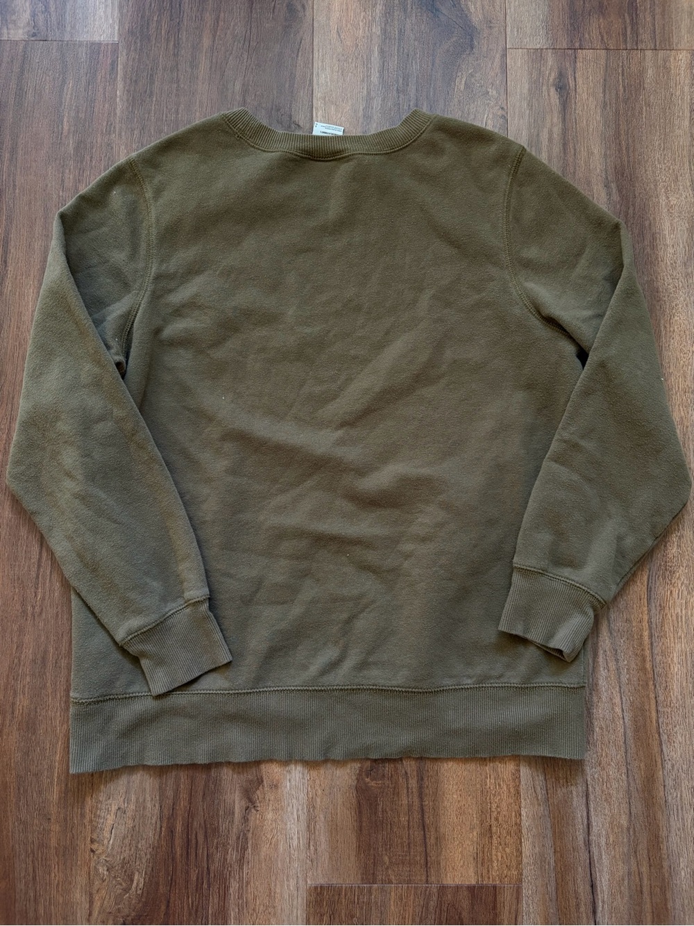 The North Face Olive Green Crewneck Sweatshirt Outdoor Gorpcore Pullover Logo - Picture 3 of 8